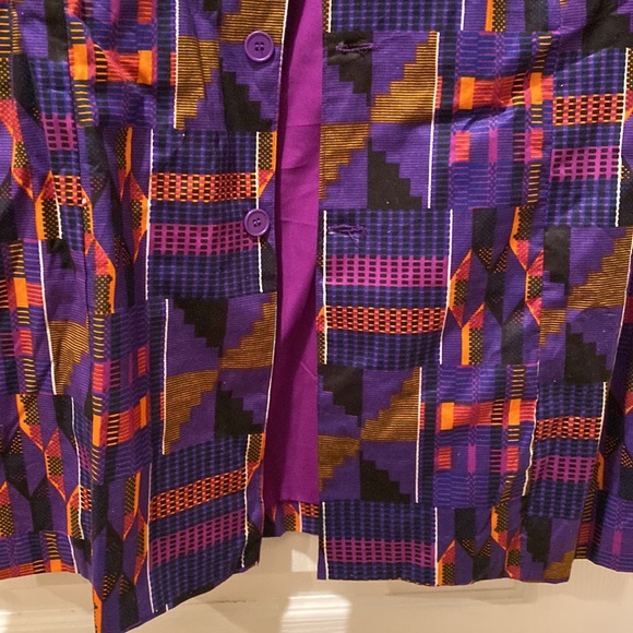 Dashiki Pride Kente Mauve Jacket - Picture 4 of 6